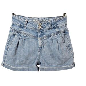 Vanilla Star Mom Shorts, Pleated Front, Retro 90s, High Waist, Cuffed Hem, Sz 5